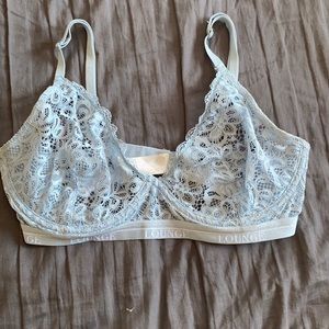 Blue lace bra